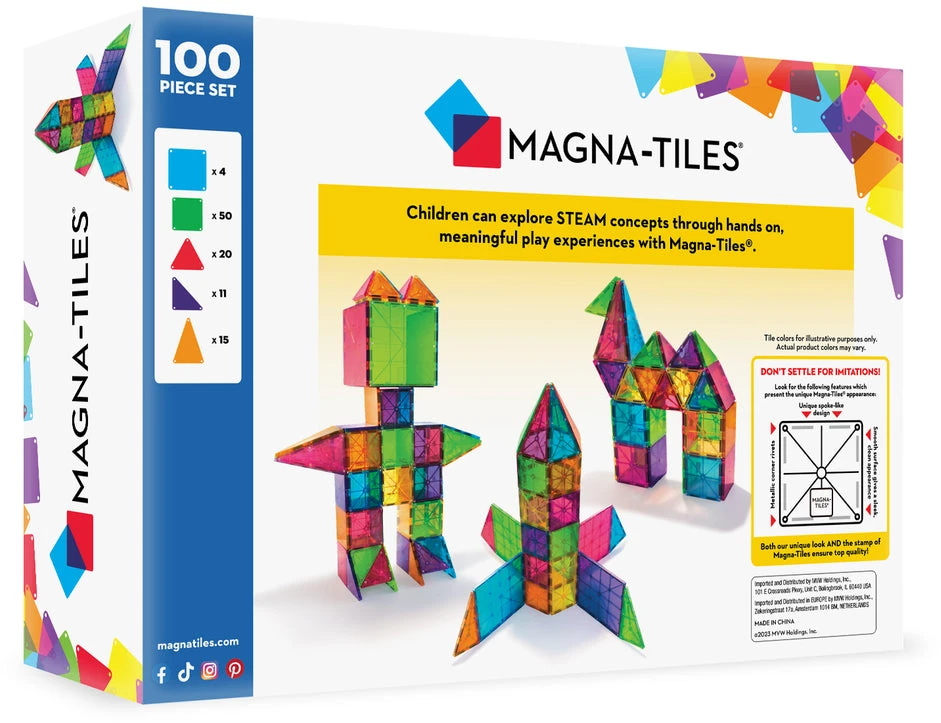 MAGNA-TILES Konstruktorius „Spalvos“, 100 det.