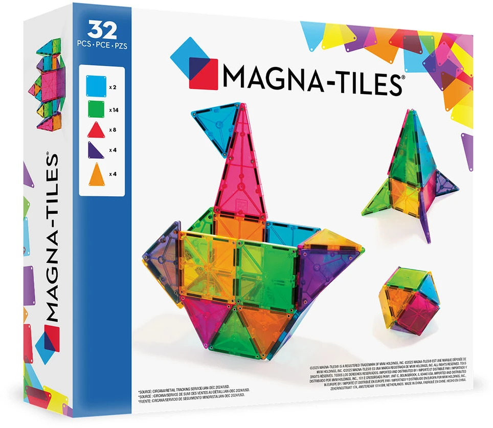MAGNA-TILES Magnetinis permatomas konstruktorius, 32 det.