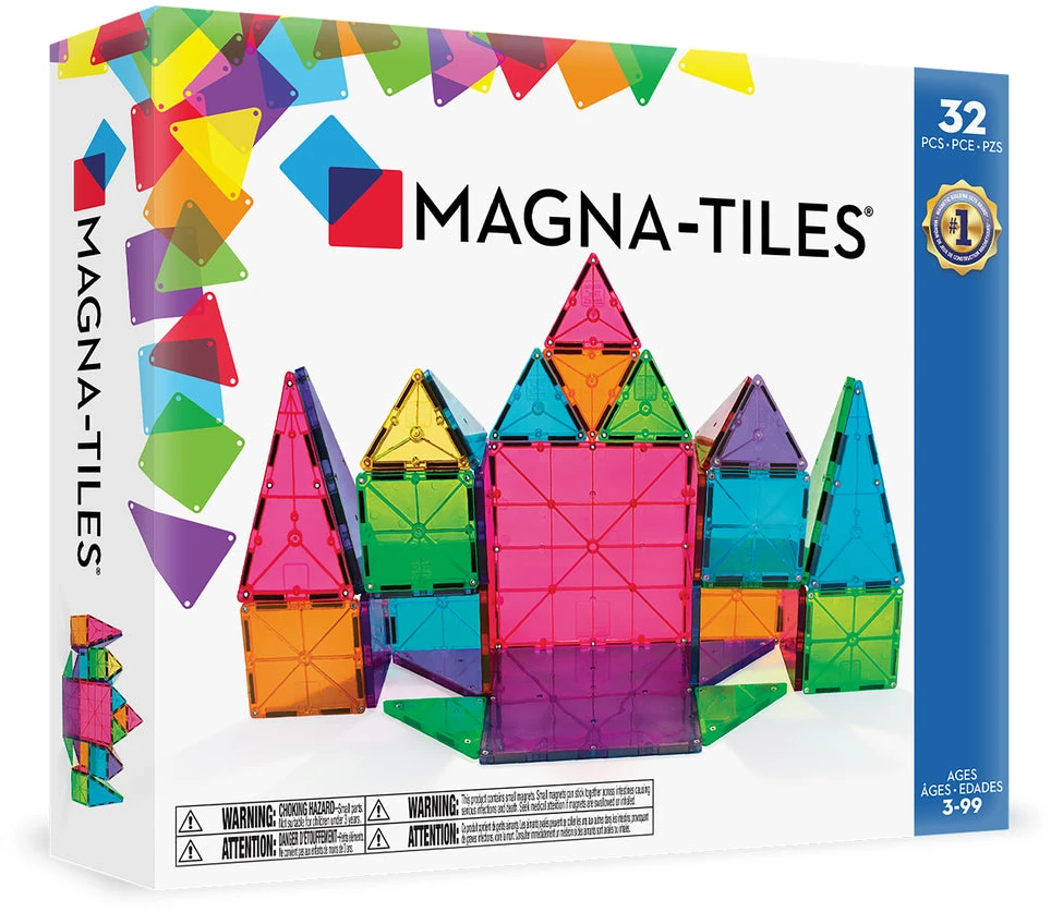 MAGNA-TILES Magnetinis permatomas konstruktorius, 32 det.