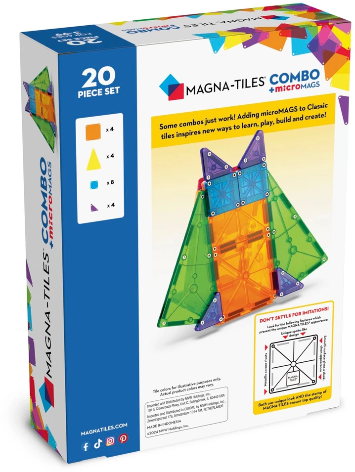MAGNA-TILES MICROMAGS Konstruktorius „Combo“, 20 det.