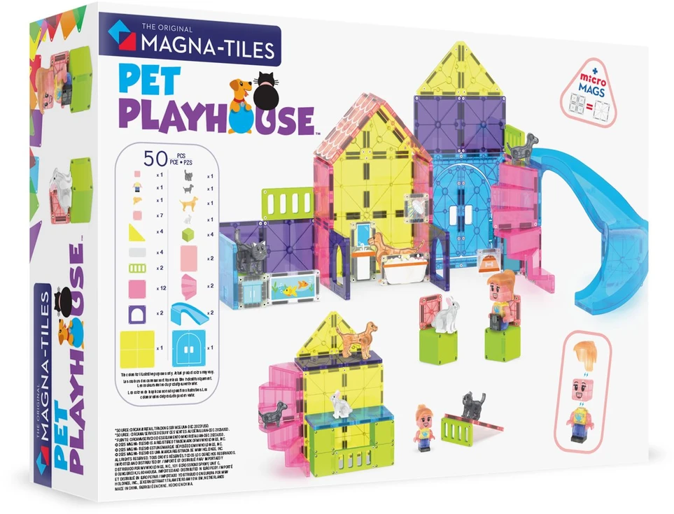 „Magna-Tiles“ – naminių gyvūnėlių žaidimų namelis, 50 vnt. (90354F)