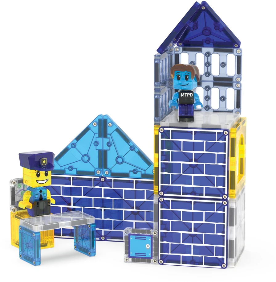 MAGNA-TILES Magnetinis konstruktorius „Policijos nuovada“, 35 det.