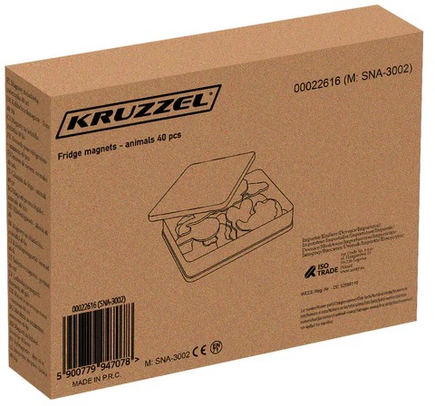 Kruzzel Šaldytuvo magnetukai gyvūnai, 40 vnt