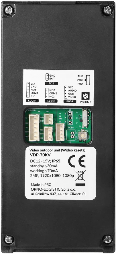 Orno MAILO, vienos šeimos vaizdo domofono komplektas, 4 laidų, 10 colių, Wi-Fi, lietimui jautrus ekranas, „Full HD“, RFID, šifravimo įrenginys