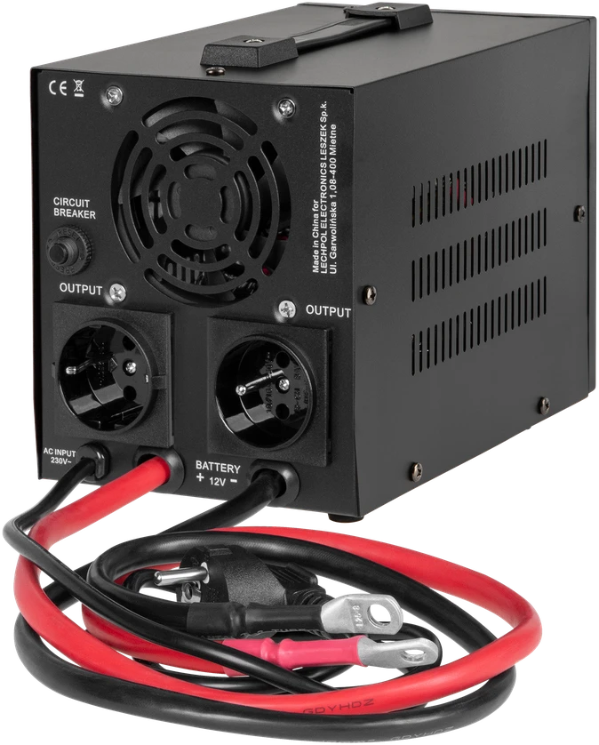 Rebel POWER-500-LFP4 avarinis maitinimo šaltinis – keitiklis su gryna sinusine banga ir įkrovimo funkcija 12V 230V 500VA 300W