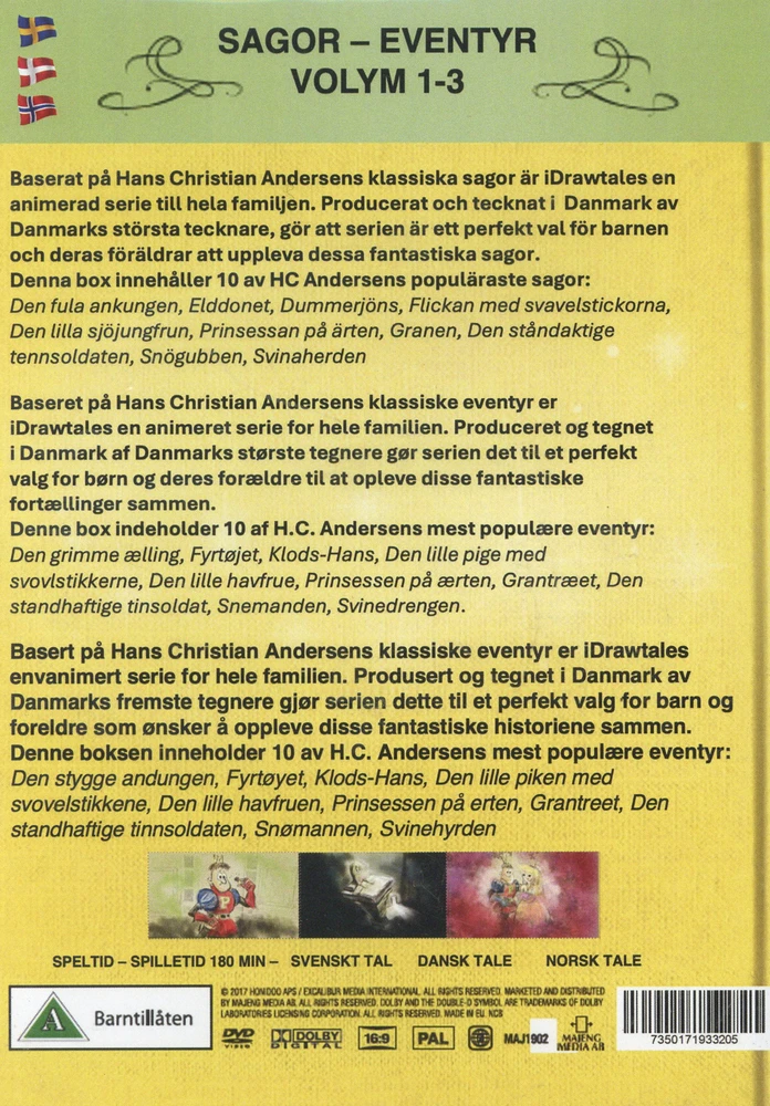 MAJENG MEDIA HC Andersen 10 pasakų (3 DVD rinkinys)