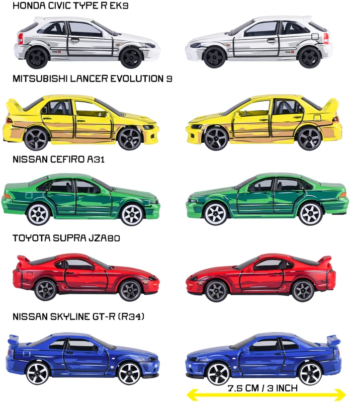 Majorette - JDM Legends Anime 5 dalių dovanų rinkinys (8504105000)