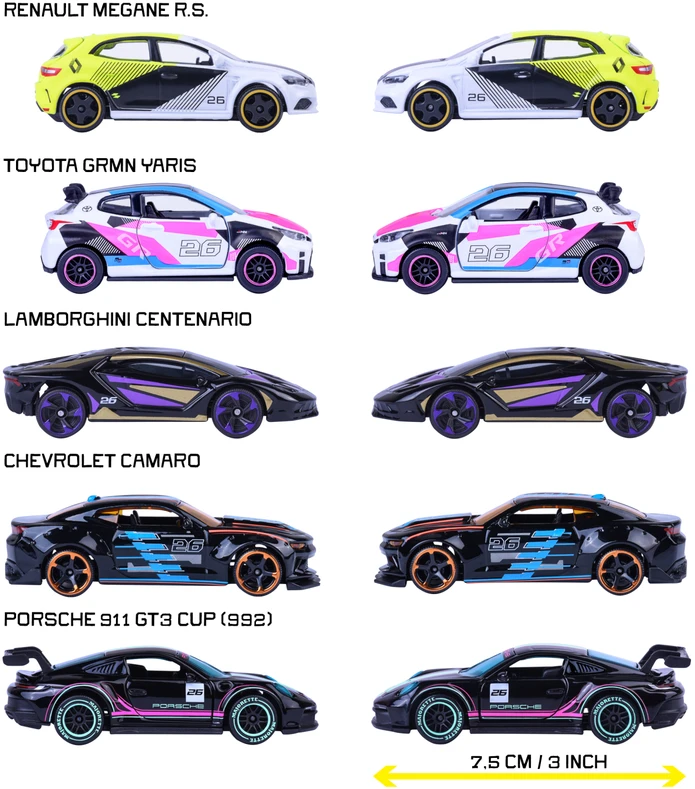 Majorette - Neon Racer 5 dalių dovanų rinkinys (8504105004)