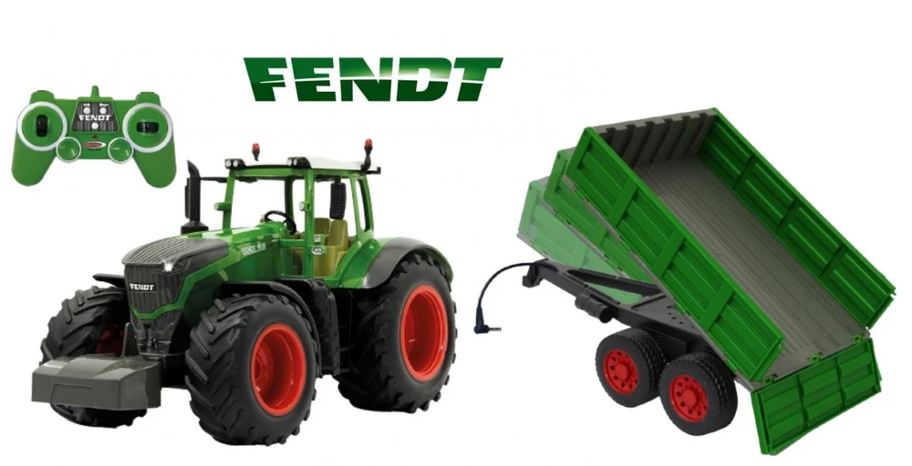 Klein Rinkinys Fendt 1050 rc traktoriaus komplektas 1:16 su nuotoliniu būdu valdoma Jamara priekaba