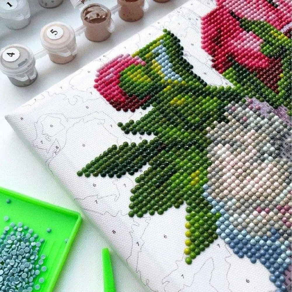 Malowanie Paveikslas skaičiais + deimantinis siuvinėjimas 2 viename 5D rinkinys 40x50 cm