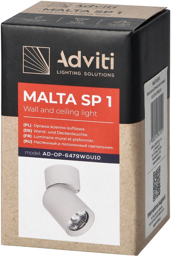 Orno MALTA SP 1, sieninis-lubinis šviestuvas, GU10, maks. 12 W, IP20, juodas