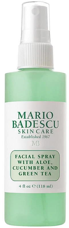 Mario Badescu Facial Purškiklis With Aloe, Cucumber And Žalias Tea žvalumo suteikiantis veido purškiklis, 118 ml