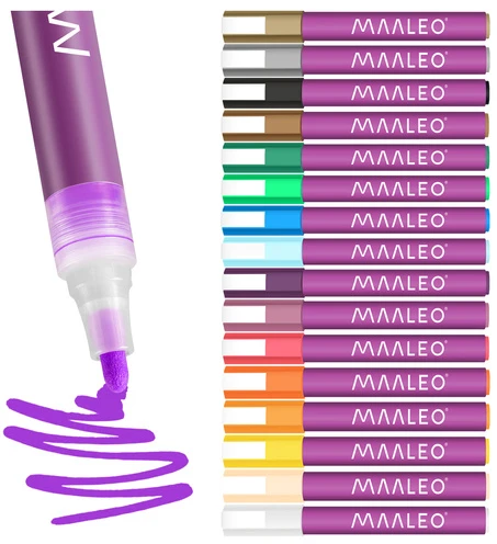 Akriliniai žymekliai - 16 vnt. rinkinys Maaleo 27051