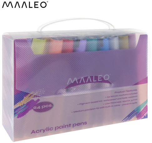 Akriliniai žymekliai Maaleo 25790, 24 spalvos, 4 mm