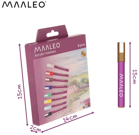 Akriliniai žymekliai - 8 vnt. rinkinys Maaleo 27052
