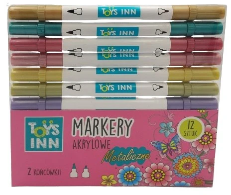 Markery Metalizuoti akriliniai markeriai, 12 vnt.