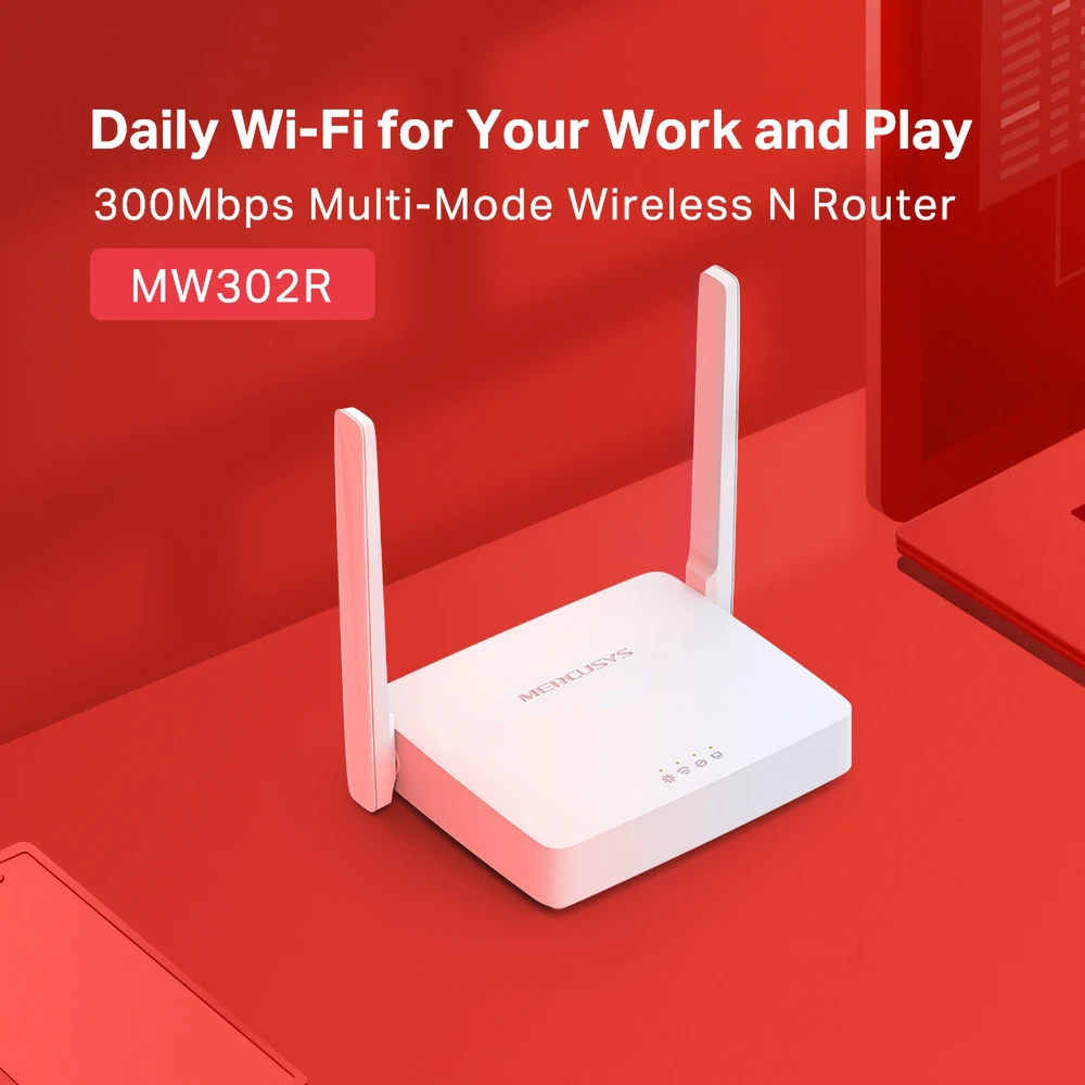 TP-Link Mercusys | Multi-Mode Wireless N Maršrutizatorius | MW302R | 802.11n | 300 Mbit/s | 10/100 Mbit/s | Ethernet LAN (RJ-45) jungtys 2 | Mesh Support No | MU-MiMO No | No mobile broadband | Antenna type 2xFixed | No