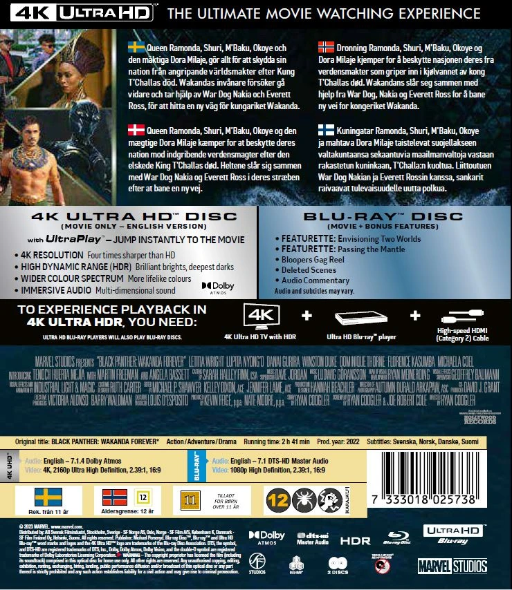 Marvel Juodoji pantera: Wakanda amžinai (4K UHD ir „Blu-ray“)