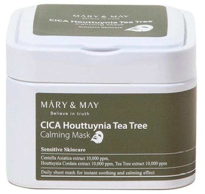 Mary&May Mary & May Cica Houttuynia Tea Tree Calming Mask lakštinė veido kaukė, 400g