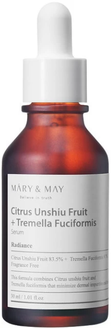 Mary&May Mary & May Citrus Unshiu + Tremella Fuciformis Serum šviesinantis veido serumas, 30 ml