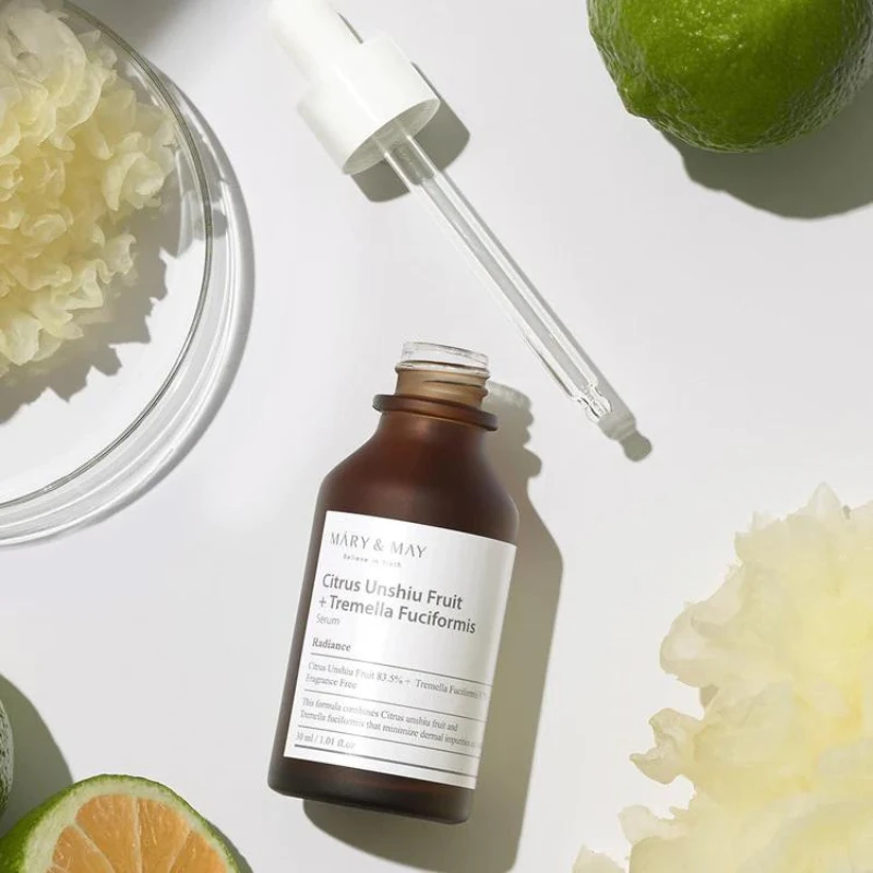 Mary&May Mary & May Citrus Unshiu + Tremella Fuciformis Serum šviesinantis veido serumas, 30 ml