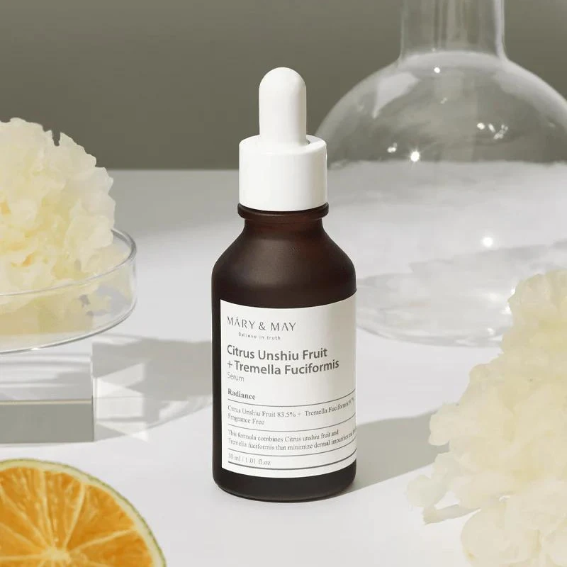 Mary&May Mary & May Citrus Unshiu + Tremella Fuciformis Serum šviesinantis veido serumas, 30 ml