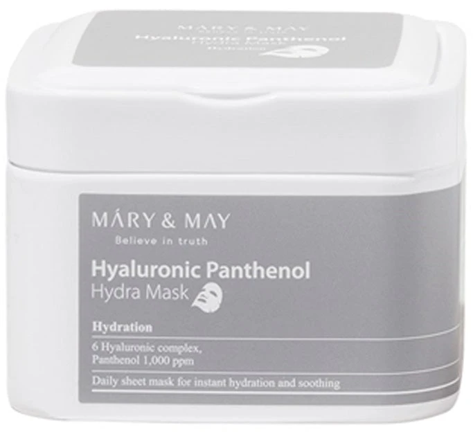 Mary Amp May MARY - MAY Drėkinamoji hialurono pantenolio kaukė (Hydra Mask) 30 vnt.