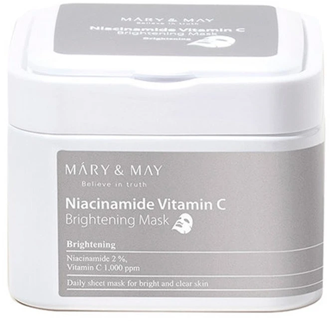 Mary&May Mary & May Niacinamide Vitamin C Brightening Mask šviesinanti lakštinė veido kaukė, 30 vnt.