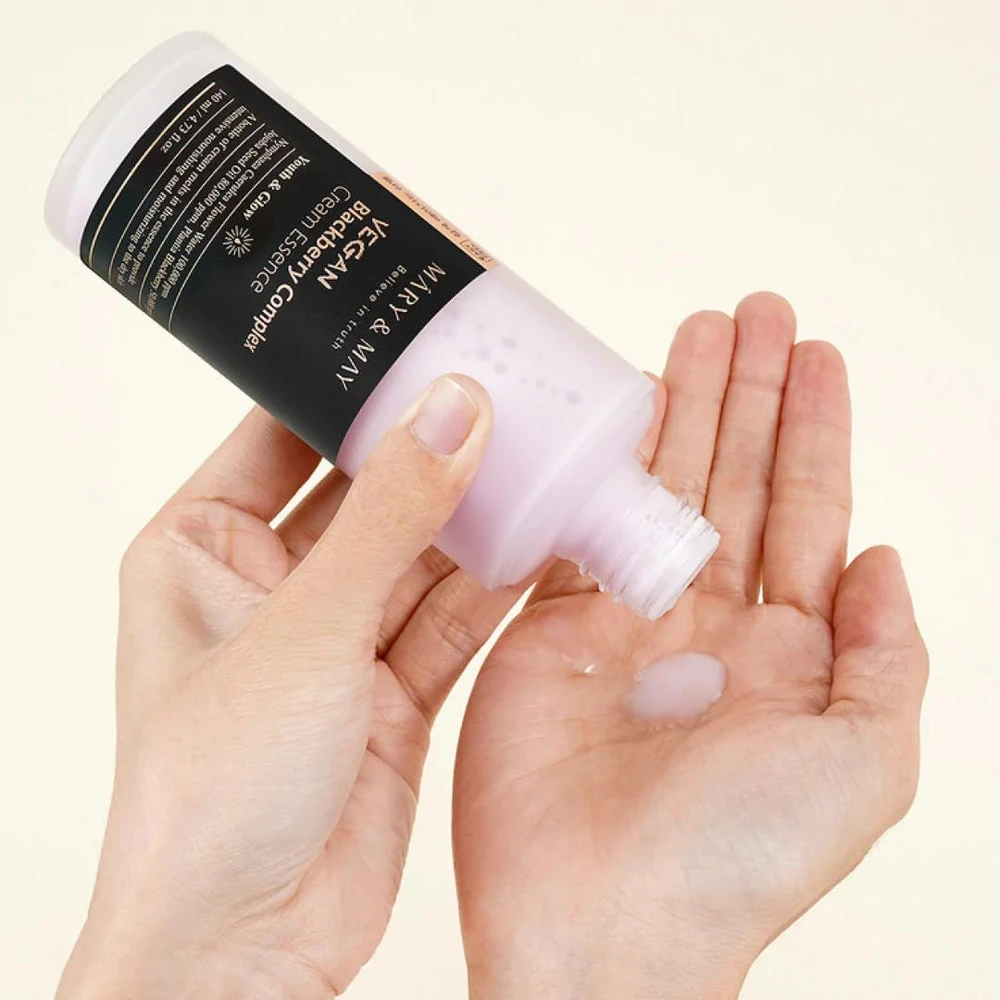 Mary & May Vegan Blackberry Complex Kreminis Essence Youth & Glow dvifazė esencija veidui, 140 ml