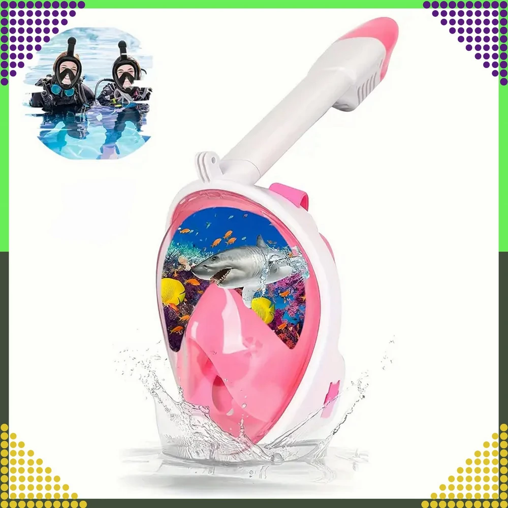 Maska Viso veido plaukimo ir nardymo su vamzdeliu kaukė baseinui L/XL
