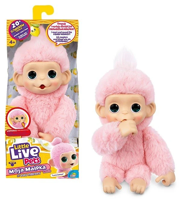 Maskotka Interaktyvus pliušinis žaislas „Little Live Pets“ – mini beždžionėlė Luna Lemon