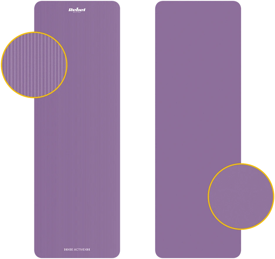 Rebel Active Dvipusis gimnastikos kilimėlis, 183x61 cm, violetinės spalvos