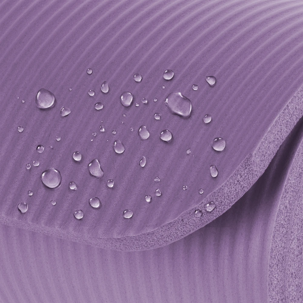 Gimnastikos kilimėlis jogai, pilatesui, fitnesui, 183x61cm, storis 1cm, NBR medžiaga, violetinė, REBEL ACTIVE
