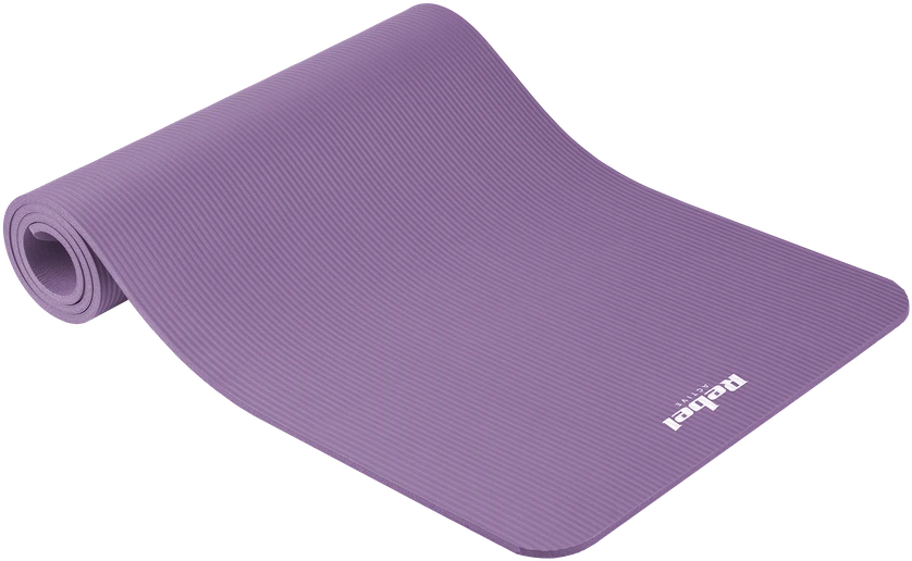 Gimnastikos kilimėlis jogai, pilatesui, fitnesui, 183x61cm, storis 1cm, NBR medžiaga, violetinė, REBEL ACTIVE