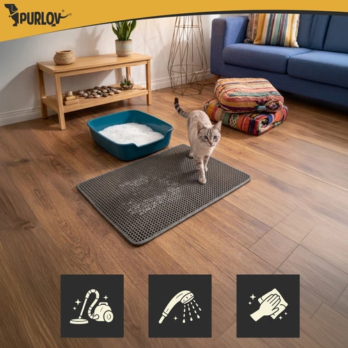 Litter box mat 75x55cm - pilka Purlov