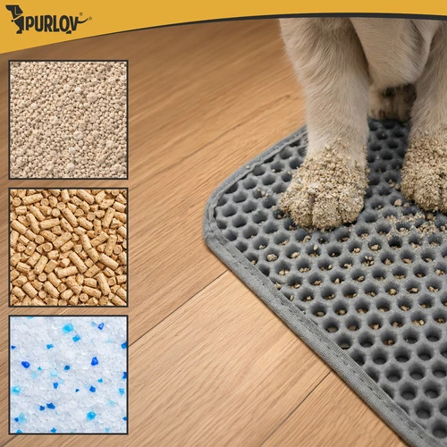 Litter box mat 75x55cm - pilka Purlov