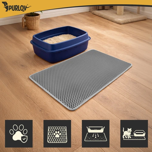 Litter box mat 75x55cm - pilka Purlov