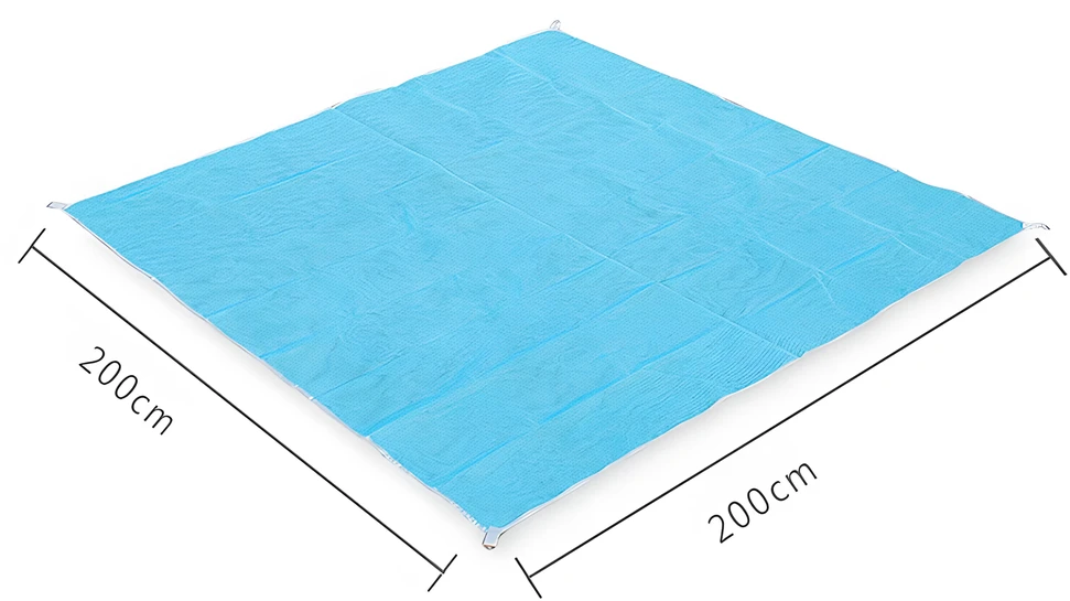 Mata Paplūdimio kilimėlis, XXL dydžio, 200 x 200 cm, be smėlio spalvos, mėlynas, s045