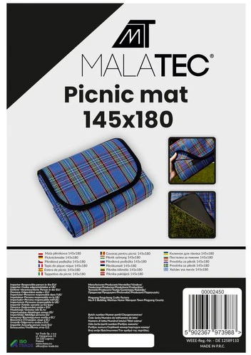 Malatec Iškylų kilimėlis 145x180 mėlyna