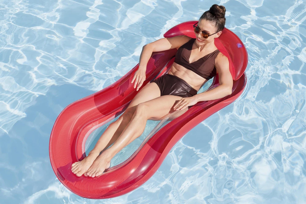 Bestway Inflatable mattress with mesh Vanduo lounger Raudonas 160cm 43103