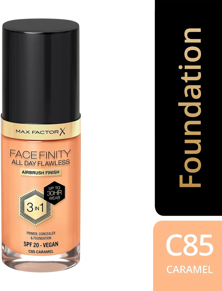 "Max Factor Facefinity 3in1" gruntas, maskuoklis ir makiažo pagrindas 85-Caramel 30ml