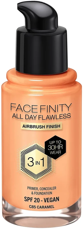"Max Factor Facefinity 3in1" gruntas, maskuoklis ir makiažo pagrindas 85-Caramel 30ml