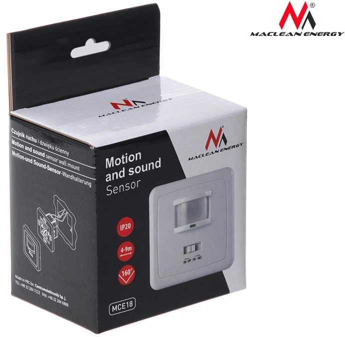 Maclean Oem Judesio ir garso jutiklis PIR + mikrofonas MCE18