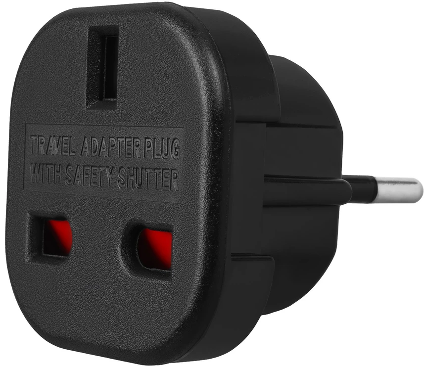 MACLEAN MCE72 Maclean MCE72 Plug Adapteris UK to EU juodas