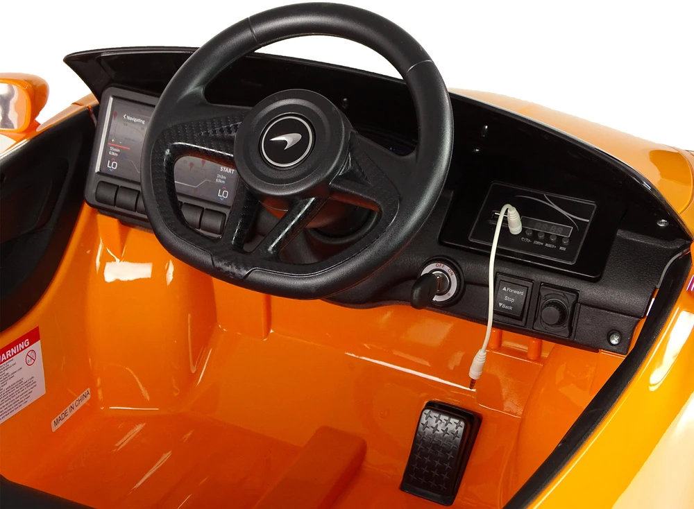 Lean Cars Vienvietis elektromobilis vaikams McLaren GT 12V, oranžinis blizgus