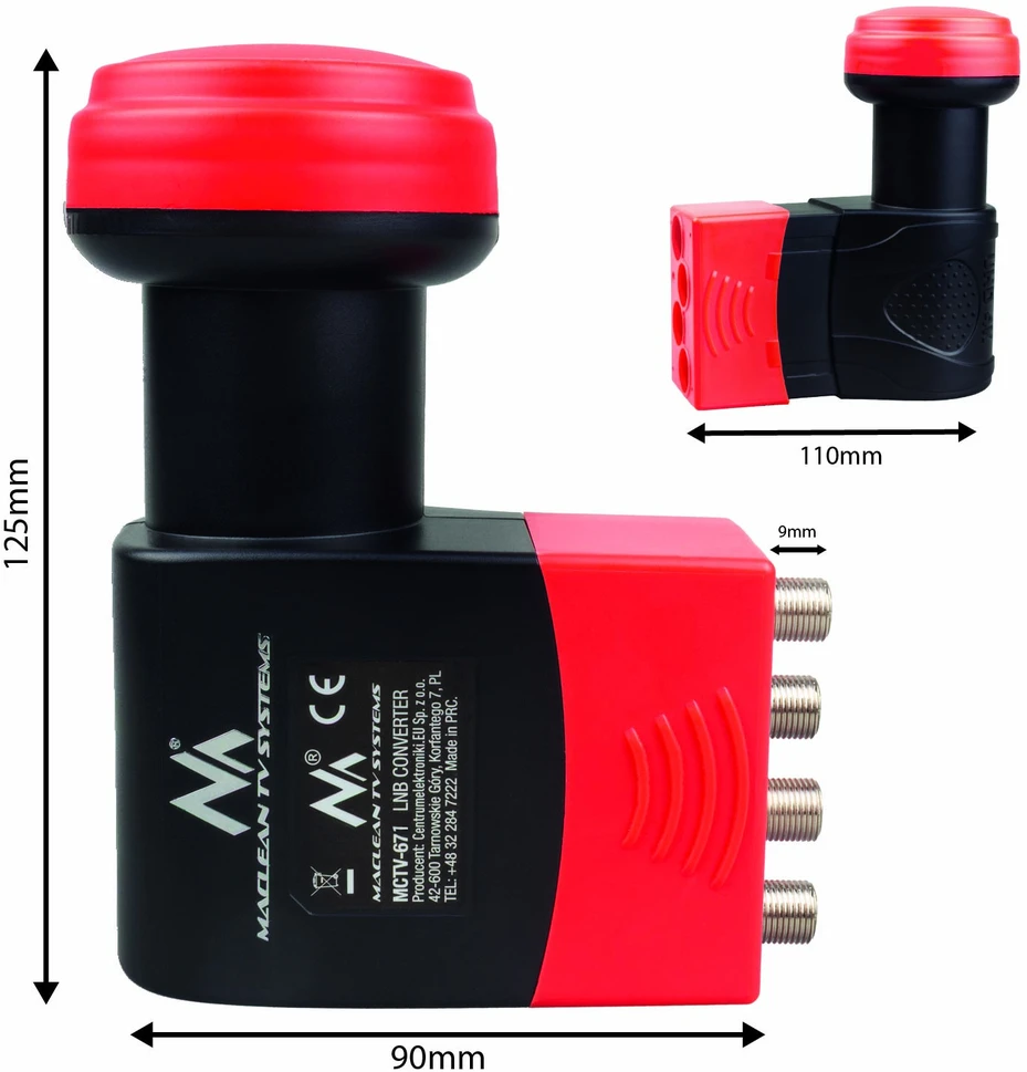 MACLEAN MCTV-671 Maclean MCTV-671 High Gain Quad 4 krypčių LNB High Gain