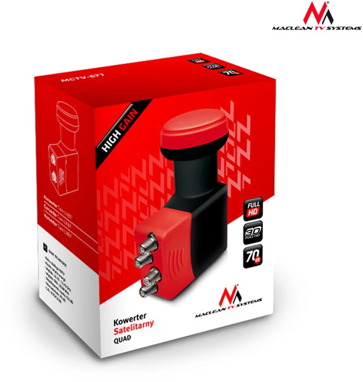 MACLEAN MCTV-671 Maclean MCTV-671 High Gain Quad 4 krypčių LNB High Gain