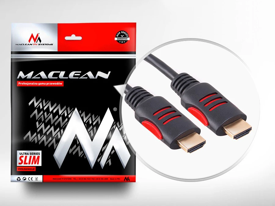 MACLEAN MCTV-813 Maclean MCTV-813 HDMI-HDMI laidas v1.4 30AWG 3m su ferito filtrais