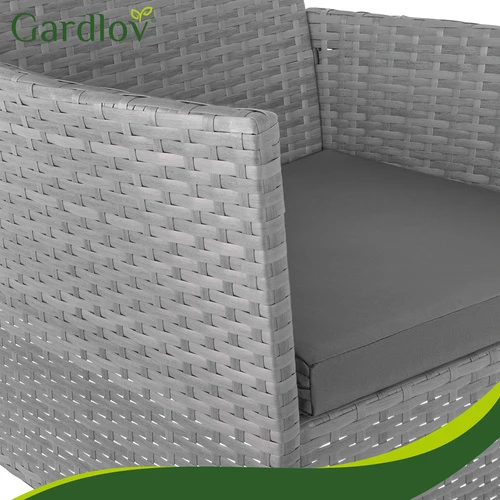 Antracito spalvos rotango sodo baldai Gardlov 26907
