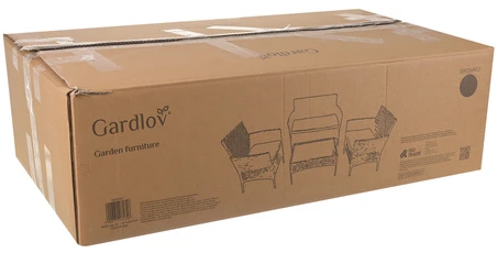 Antracito spalvos rotango sodo baldai Gardlov 26907